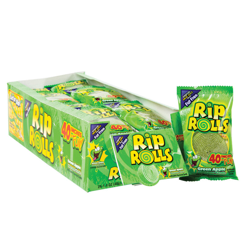 Wholesale Sour Rip Rolls Apple 1.4 Oz- Bulk
