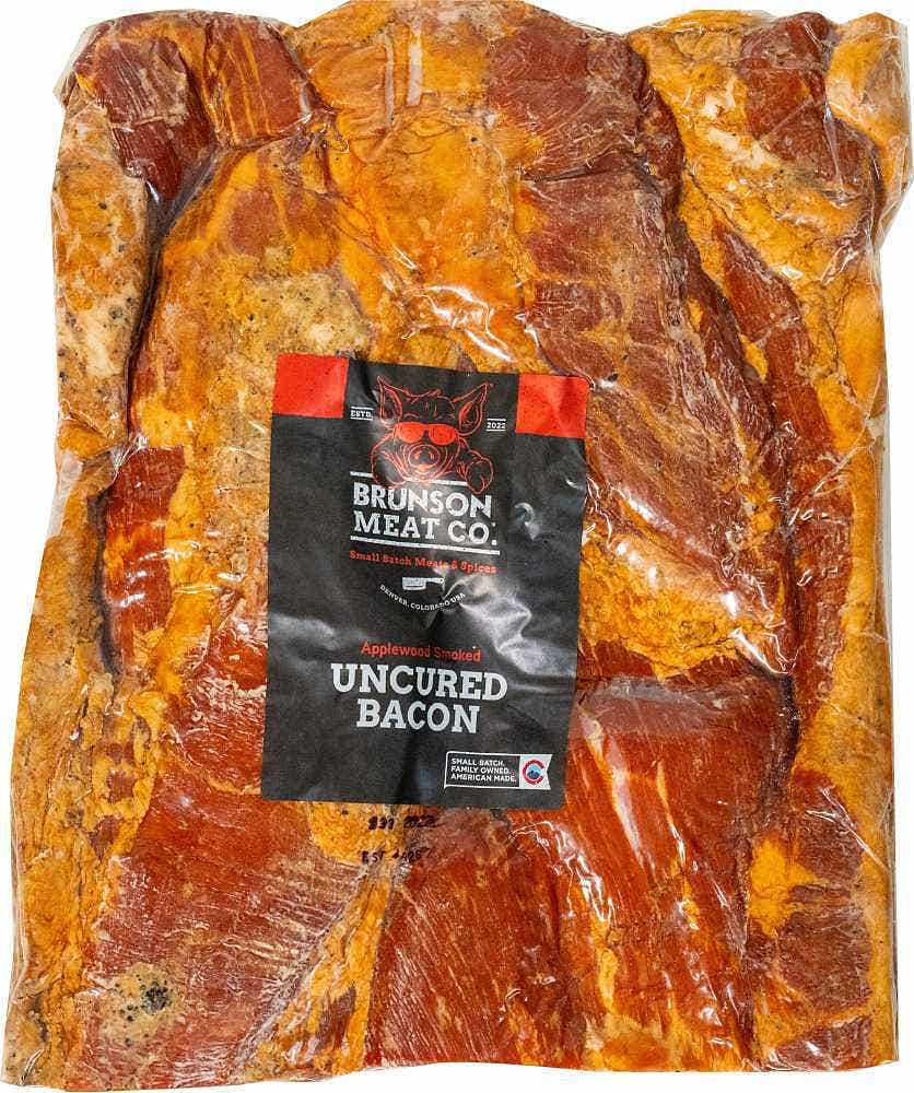 Wholesale Brunson Meat Co. Uncured Applewood Smoked Bacon Slab 7.5 Lb- Bulk