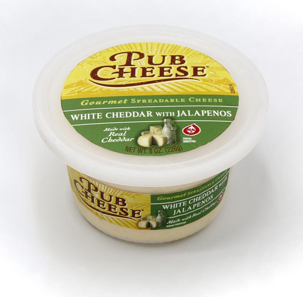 Wholesale President White Cheddar Jalapeno Pub Cheese 8 Oz- Bulk