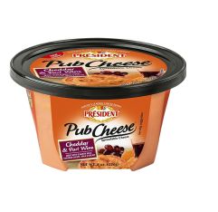 Wholesale President Port Wine Pub Cheddar 8 Oz- Bulk