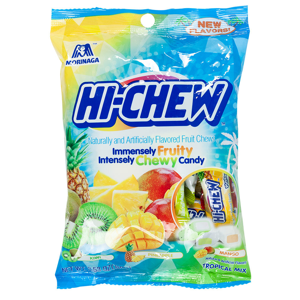 Wholesale Hi-Chew Tropical Mix 3.53 Oz Peg Bag- Bulk