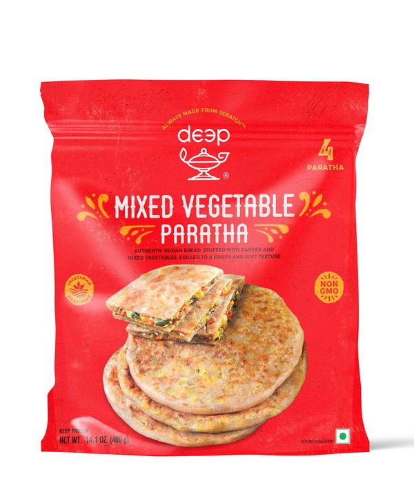 Wholesale Deep Mixed Vegetable Paratha 4pc 14.1 oz- Bulk