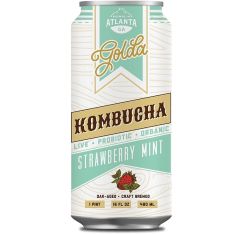 Wholesale Golda Kombucha Strawberry Mint Kombucha 16 Oz- Bulk