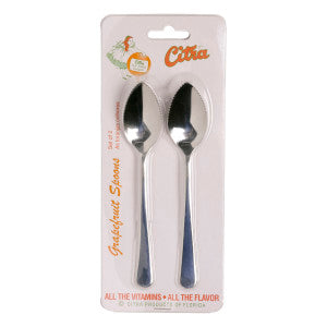Wholesale Stainless Steel Fruit Spoon 2 Pc Carded #2115 *Fl Dc Only*- Bulk
