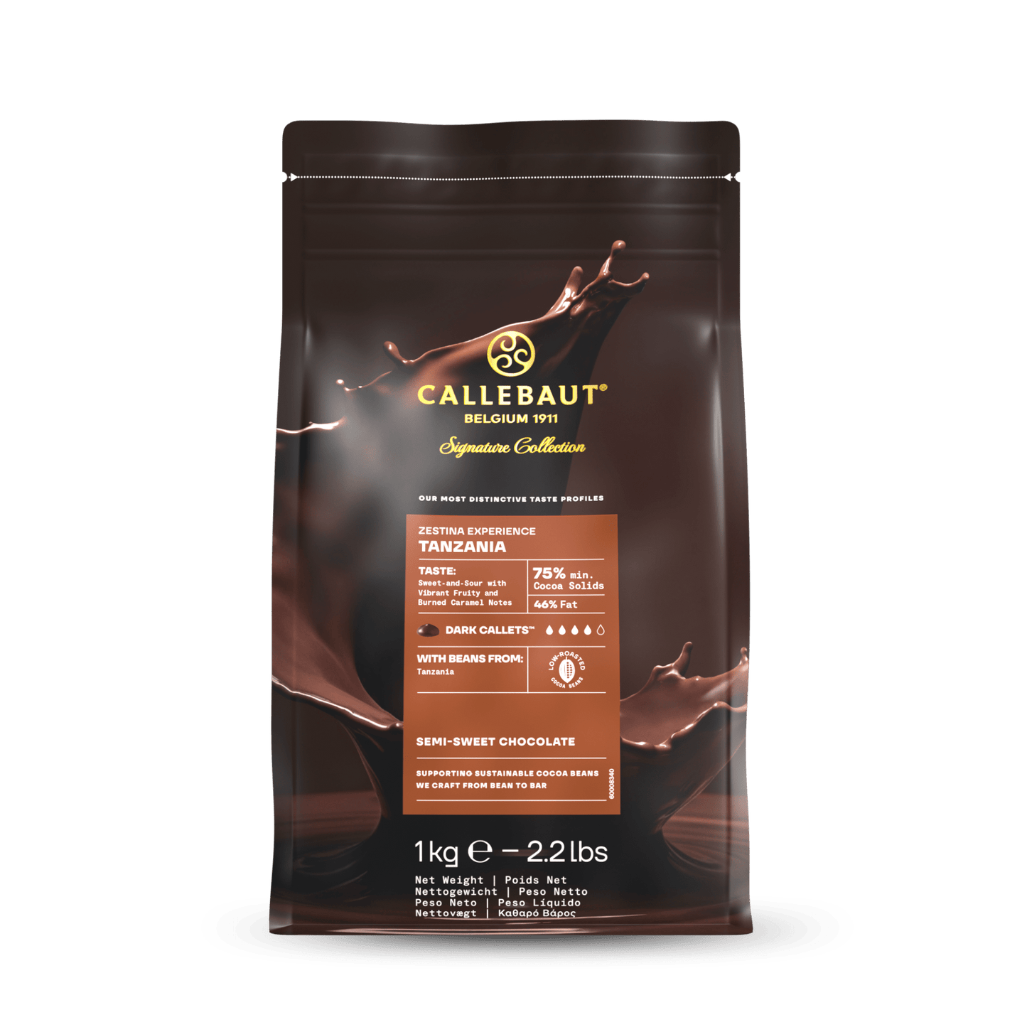 Wholesale Callebaut 75% Tanzania Chocolate 1kg- Bulk