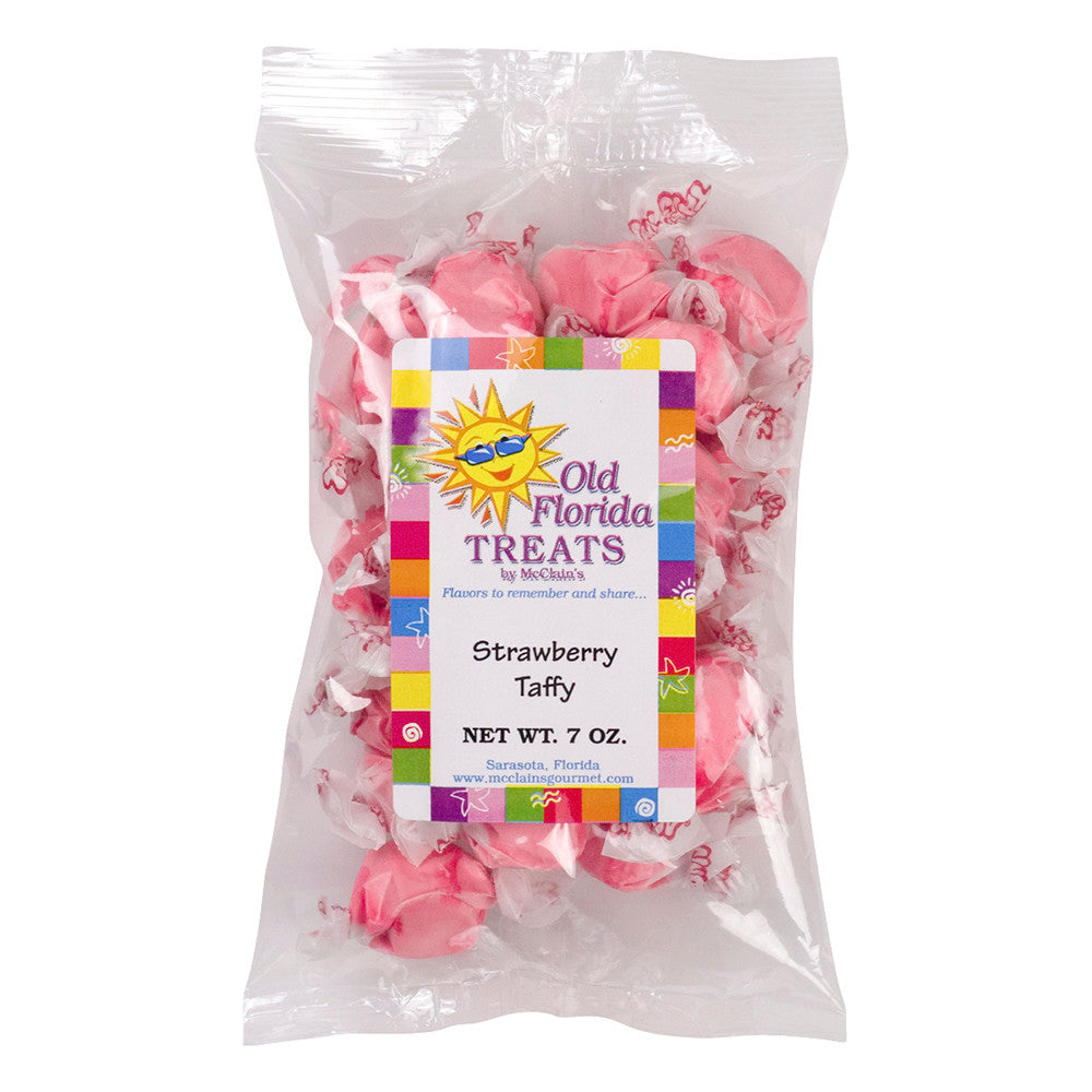 Old Florida Treats Strawberry Taffy 7 Oz Bag *Fl Dc Only*
