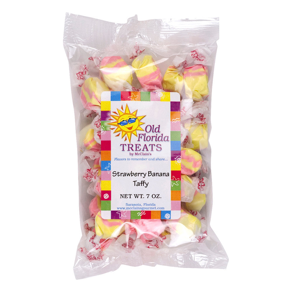 Old Florida Treats Strawberry Banana Taffy 7 Oz Bag *Fl Dc Only*