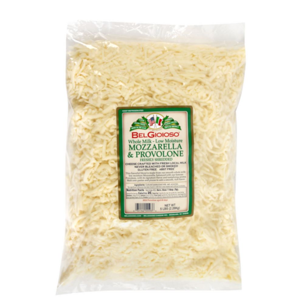 Wholesale Belgioioso Case Shredded Blend Mozzarella Provolone Cheese- Bulk
