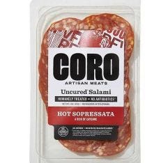 Wholesale Coro Foods Uncured Hot Sopressata Sliced 3 Oz- Bulk