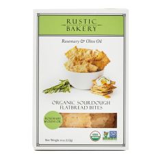 Wholesale Rustic Bakery Rosemary & Olive Oil Sourdough Flatbread Bites Vegan 4 Oz- Bulk