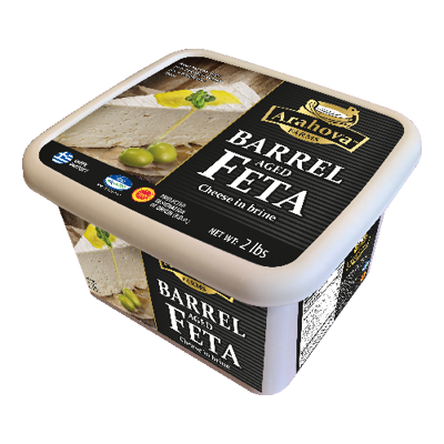 Wholesale Arahova Feta Barrel Aged (Pack In Brine) Cheese 2 Lb- Bulk