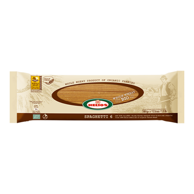 Wholesale Helios Pasta Spaghetti #6 W/W Organi 500 Gram- Bulk