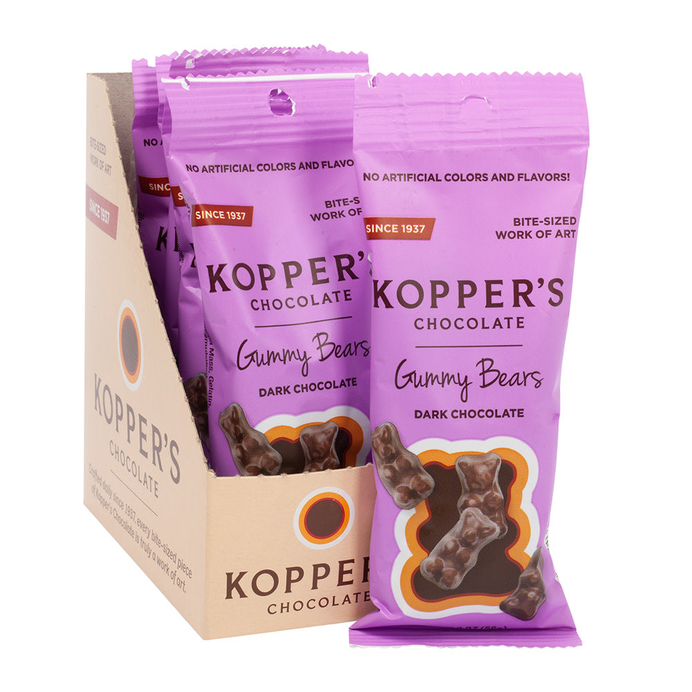 Wholesale Kopper'S Dark Chocolate Gummy Bears 2 Oz- Bulk