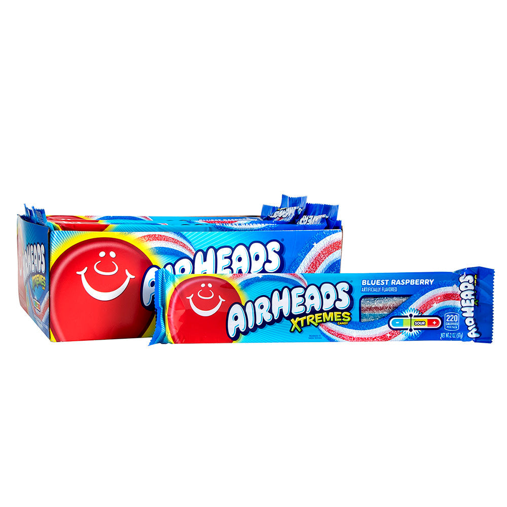 Wholesale Airheads Xtremes Belts Bluest Raspberry 2 Oz- Bulk