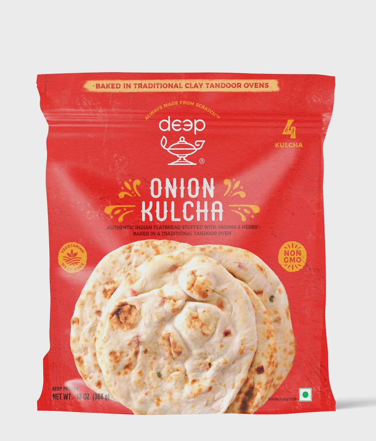 Wholesale Deep Onion Kulcha 4pc 13 oz- Bulk