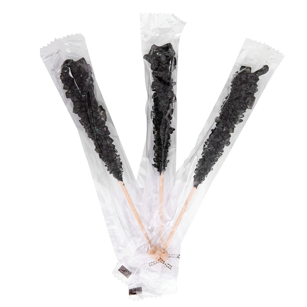 Wholesale Müttenberg Candy Black Cherry Wrapped Rock Candy Sticks 0.6 Oz- Bulk