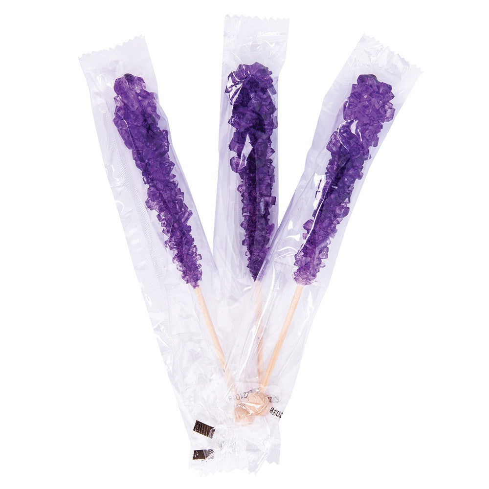 Wholesale Müttenberg Candy Purple Grape Wrapped Rock Candy Sticks 0.6 Oz- Bulk