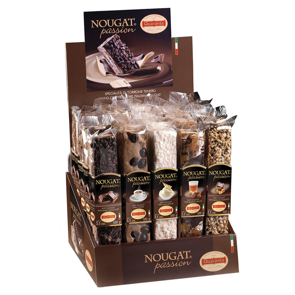 Wholesale Quaranta Chocolate Cream Nougat Bar Display | 3.5 oz- Bulk