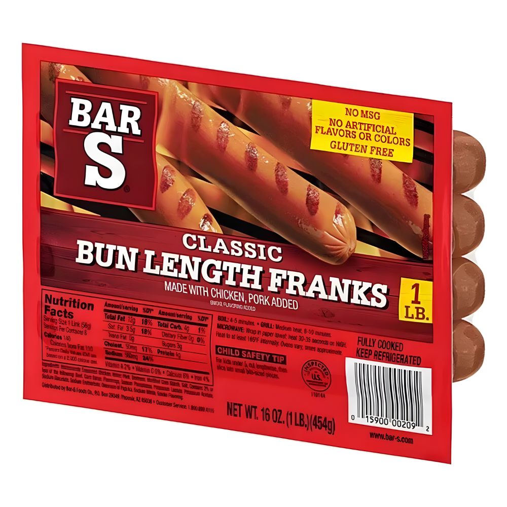 Wholesale Bar-S Case Classic Jumbo Franks 8:1- Bulk