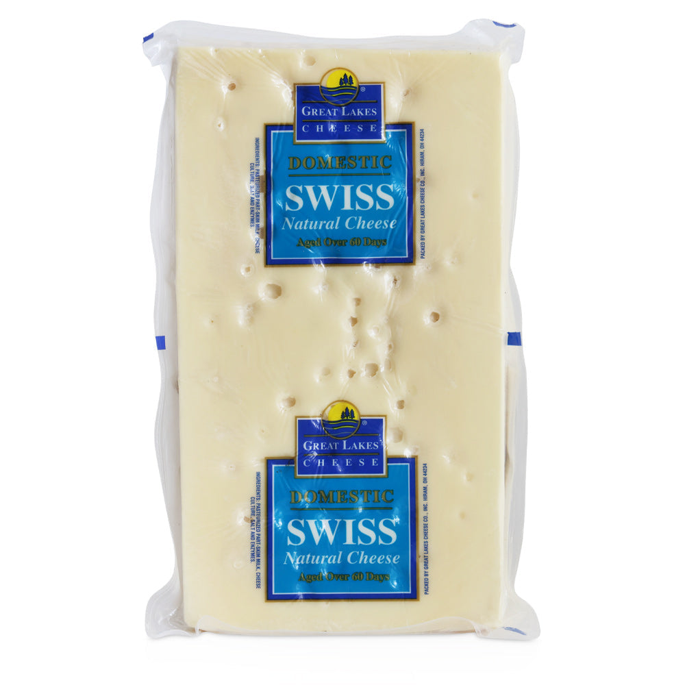 Wholesale Great Lakes Case Swiss Cheese Cut 6X4- Bulk