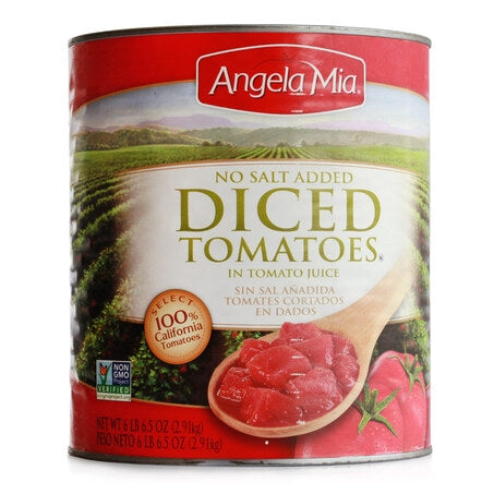 Wholesale Angela Mia Case Diced Tomato No Salt Added- Bulk