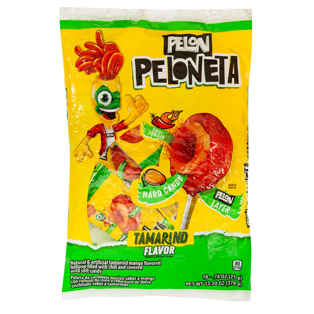 Wholesale Pelo Rico Mango Tamarind Peloneta Lollipops 0.74 Oz Peg Bag- Bulk