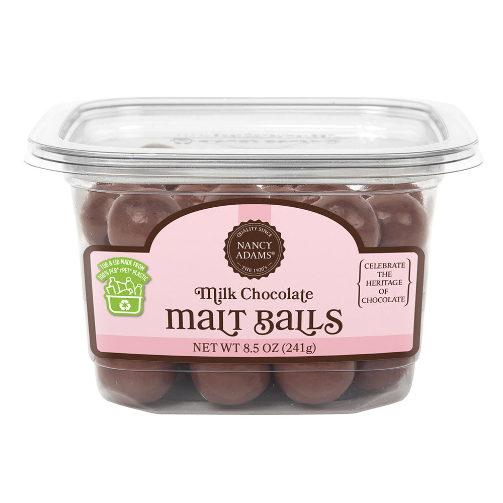 Wholesale Nancy Adams Jumbo Milk Chocolate Malt Balls 8.5 Oz Tub- Bulk