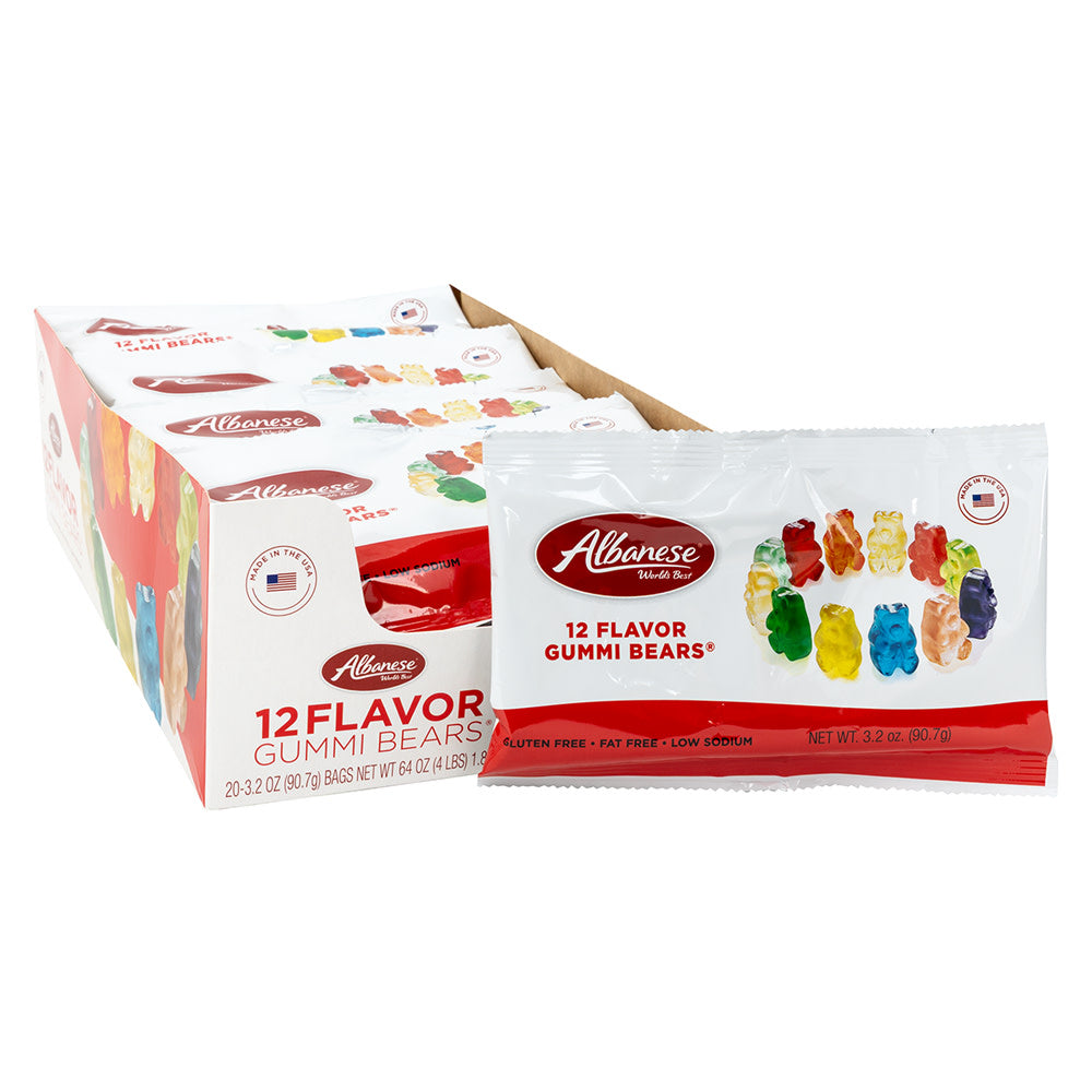 Wholesale Albanese 12 Flavor Gummi Bears 3.2 Oz Bag- Bulk