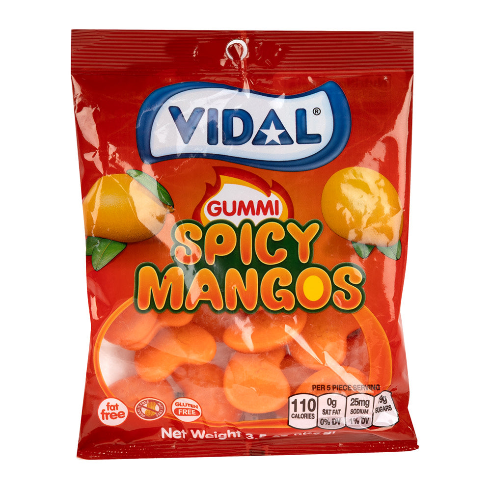 Wholesale Vidal Gummi Spicy Mangos 3.5 Oz Peg Bag- Bulk