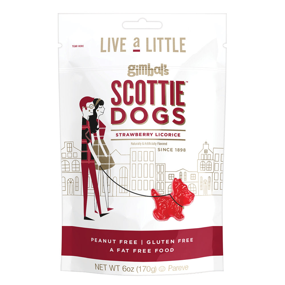 Wholesale Jelly Belly Scottie Dogs Strawberry Licorice 6 Oz Pouch- Bulk