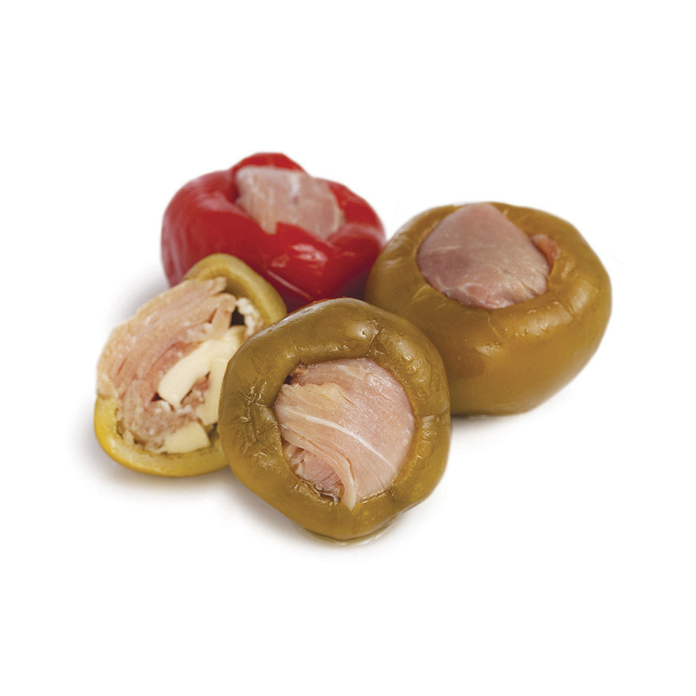 Wholesale Divina Pepper Shooters: Stuffed Cherry Peppers with Prosciutto and Provolone Cheese, 7.5 LB Bulk Bag- Bulk
