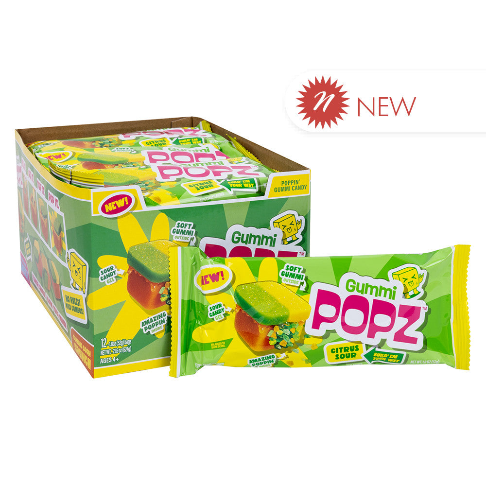 Wholesale Gummi Popz Citrus Sour Share Size 1.83 Oz Bag- Bulk
