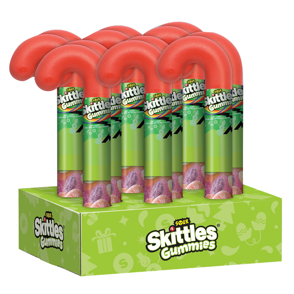Wholesale Skittles Sour Gummies 2.58 Oz Holiday Cane- Bulk
