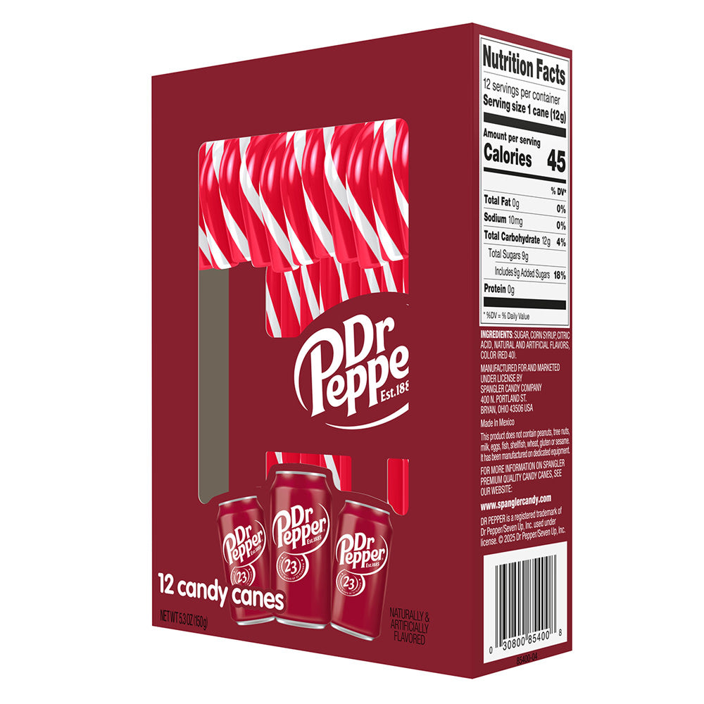 Wholesale Dr. Pepper Candy Canes 5.3 Oz Cradle Box- Bulk