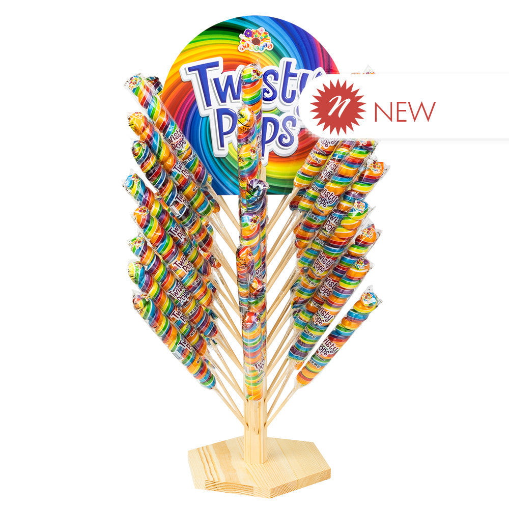 Wholesale Twisty Unicorn Pops Rainbow Colors 3 Oz With Wooden Tree- Bulk