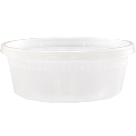 Wholesale BoxNCase Case 8Oz Plastic Soup Container Combo With Lids- Bulk