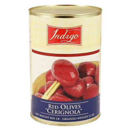 Wholesale Indigo Case Cerignola Whole Red Olives- Bulk