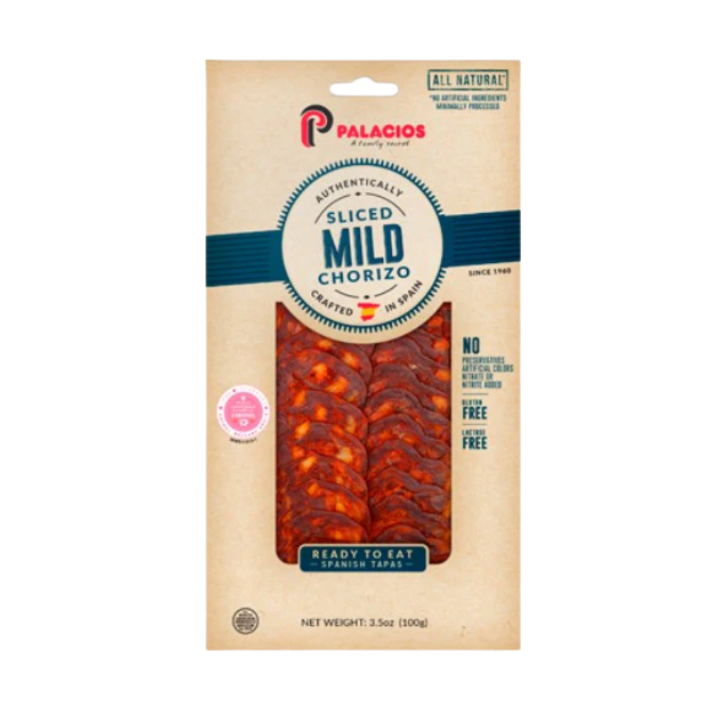 Wholesale Palacios Case Sliced Mild Chorizo- Bulk