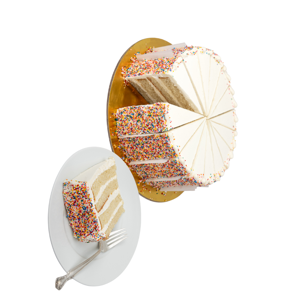 Wholesale By The Way Vanilla Sprinkle Layer Cake Sliced | 1 each (16sl)- Bulk