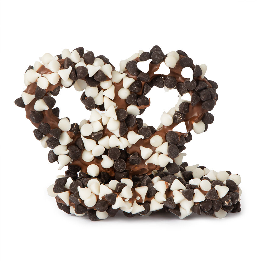 Wholesale BoxNCase Dalmatian White And Dark Chips Premier Pretzel- Bulk
