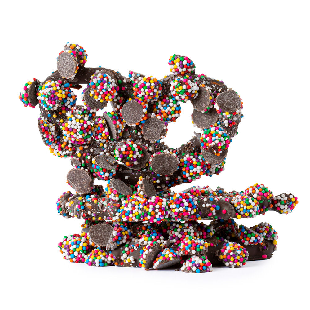 Wholesale BoxNCase Dark Chocolate With Mini Snowcaps Premier Pretzel- Bulk