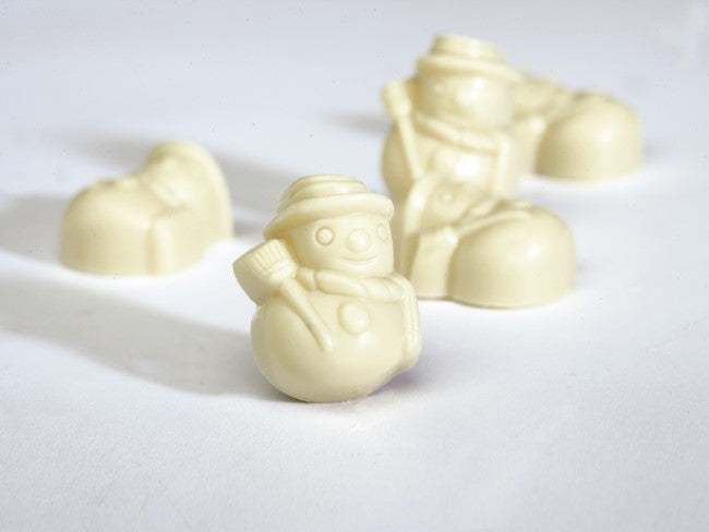 Wholesale Bulk Case Of Snowman Shaped White Chocolates W/Praline Filling- Bulk