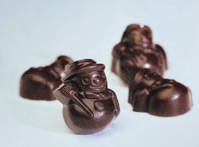Wholesale Bulk Case of Snowman Shaped Dark Chocolate with Dark Cocoa Chocolate Filling 0.58 OZ- Bulk