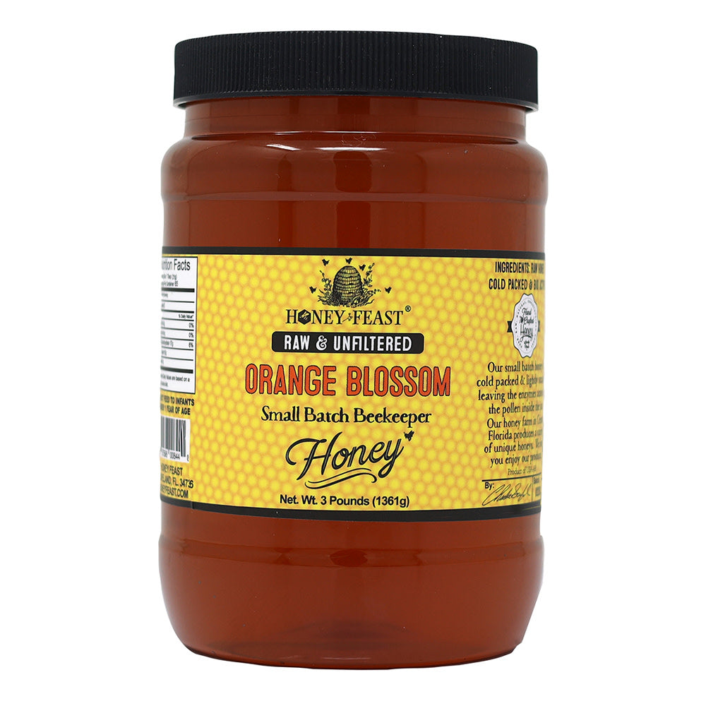 Wholesale Honey Feast Orange Blossom Honey 3 Lb Jar *Fl Dc Only*- Bulk