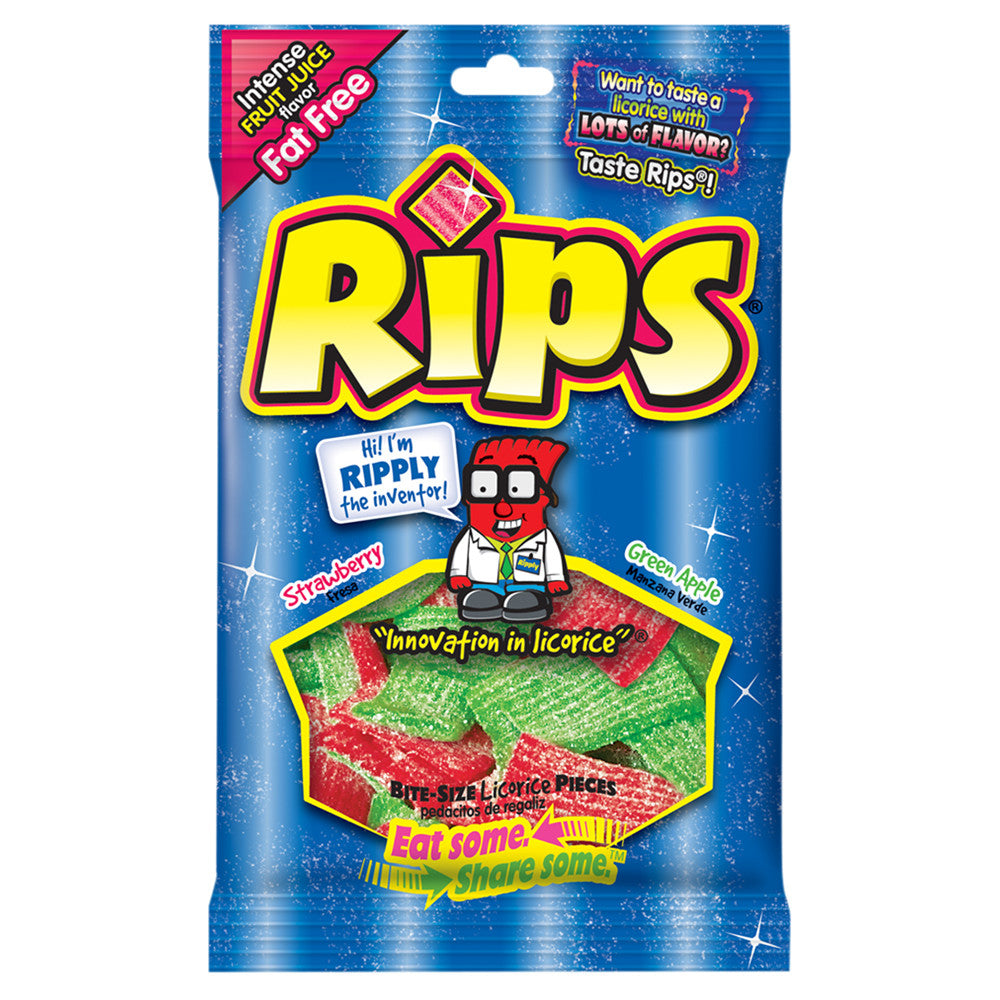 Wholesale Rips Strawberry Green Apple 4 Oz Peg Bag- Bulk