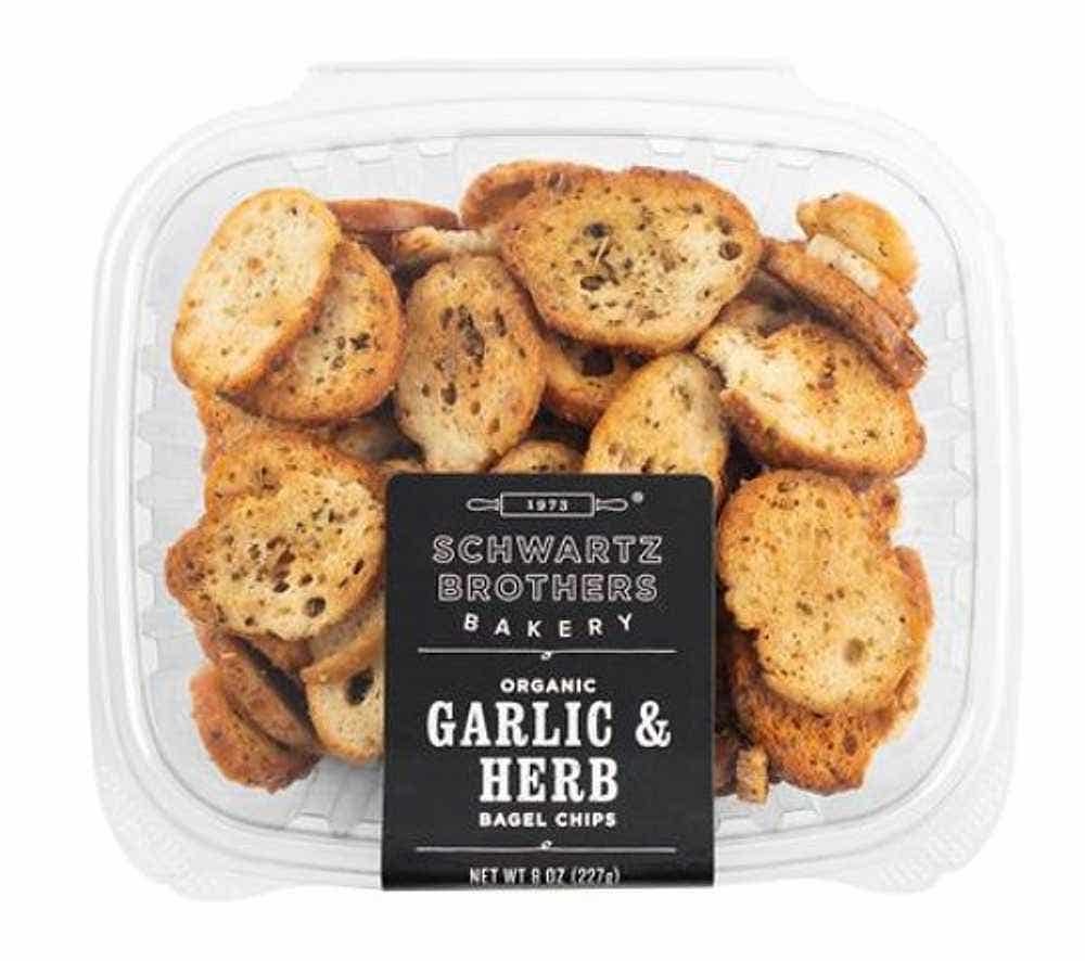 Wholesale Schwartz Brothers Bakery Organic Garlic & Herb Bagel Chips 8 Oz- Bulk