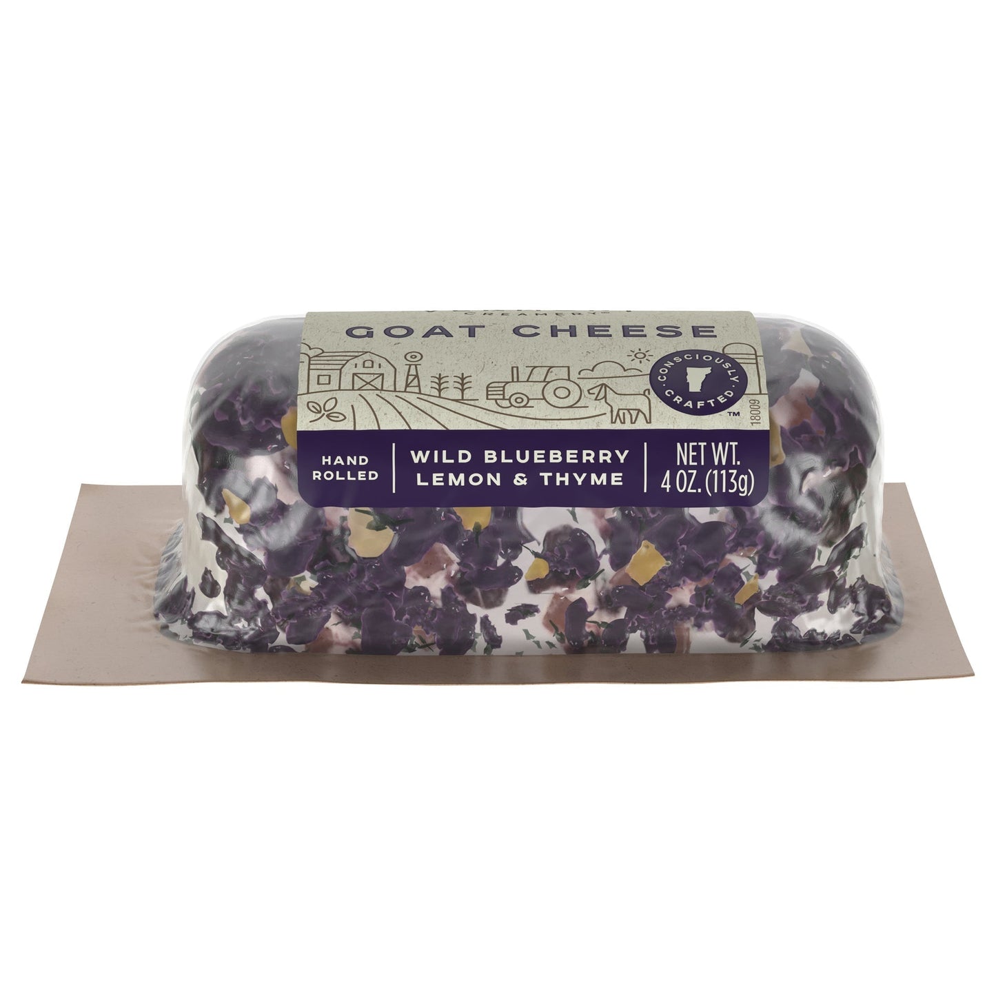Wholesale Vermont Creamery Wild Blueberry, Lemon & Thyme Goat Cheese Log, 4 OZ- Bulk