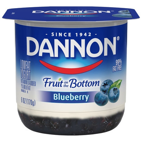 Wholesale Dannon Case Blueberry Fruit On The Bottom Yogurt- Bulk