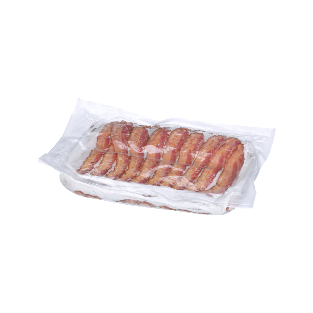 Wholesale Smithfield Case Fully Cooked Sliced 18/22 Bacon Layout- Bulk