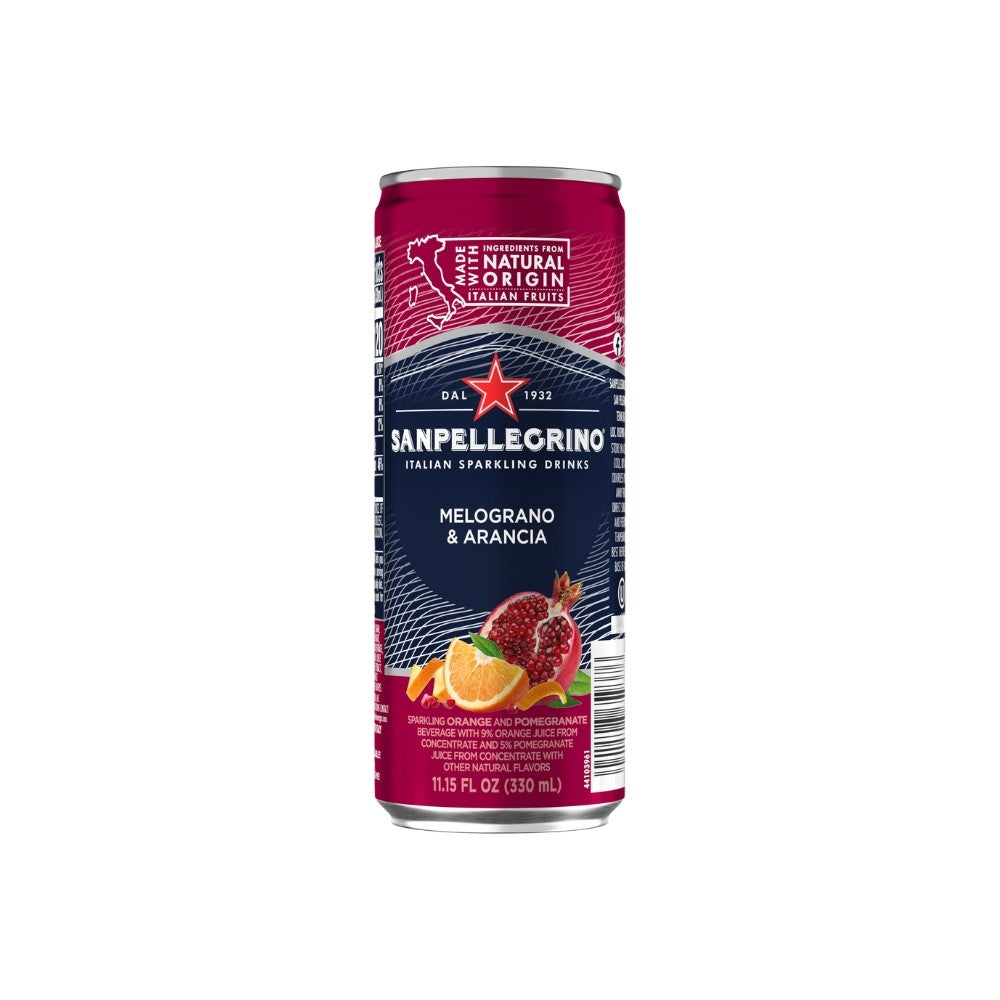 Wholesale Sanpellegrino Case Zero Sugar Sleek Can Pomegranate Orange Soda- Bulk